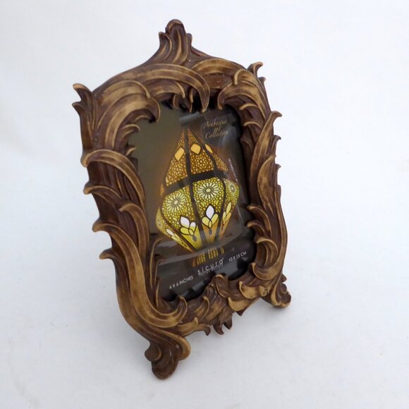 NEW 4” x 6” SICURA ITALIAN DESIGN ORNATE GOTHIC FLORAL EASEL BACK FRAME - Picture 2 of 10